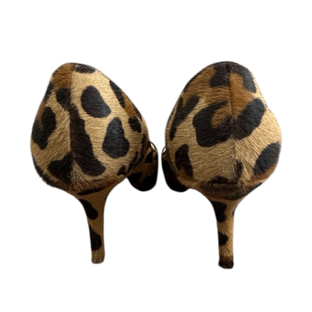 Christian Louboutin Leopard Pony Hair Peep Toe Heels Size 37.5 - Picture 4 of 5